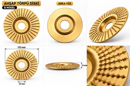 100MM DÜZ AHŞAP OYMA VE ŞEKİLLENDİRME RASP DİSKİ B MODEL