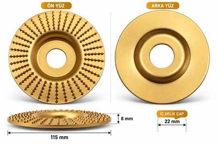 100MM DÜZ AHŞAP OYMA VE ŞEKİLLENDİRME RASP DİSKİ B MODEL