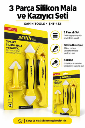  3 Parça Silikon Mala ve Kazıyıcı Seti