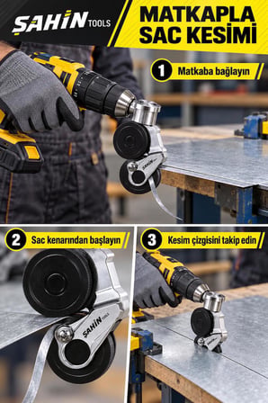 Matkap İçin Metal Plaka ve Sac Kesme Aparatı