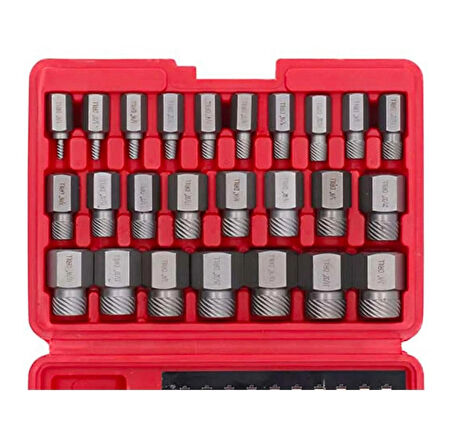 Hasarlı Somun Vida Çıkarıcı Hex Seti 25 Parça
