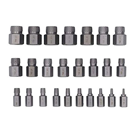 Hasarlı Somun Vida Çıkarıcı Hex Seti 25 Parça