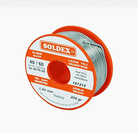 Soldex Sn60 Pb40 Lehim Teli 1.6mm 200gr