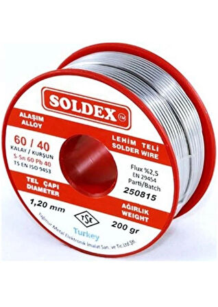 Soldex Sn60 Pb40 Lehim Teli 1.2mm 200gr