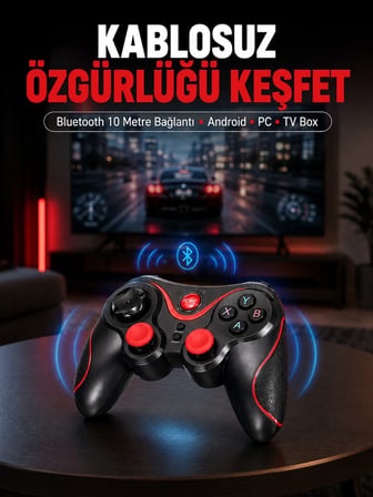 Epilons Siyah Kablosuz Bluetooth Oyun Kolu - PC Gamepad