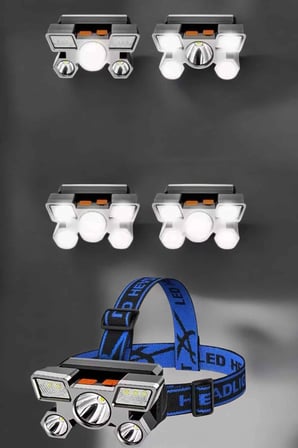 Balıkçı Kafa Lambası Led Işık 4 Farklı Mod Esnek Ve Ayarlanabilir