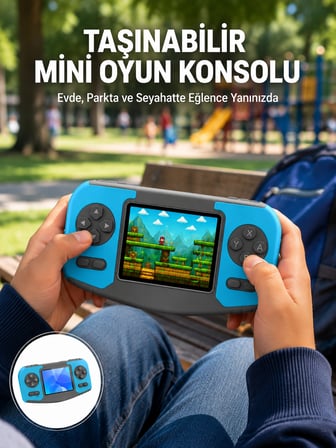 Epilons Retro Oyun Konsolu Mavi Taşınabilir