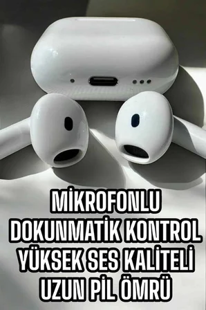 Epilons Kablosuz Kulak İçi Bluetooth Kulaklık Beyaz 5.3 ANC Mikrofonlu