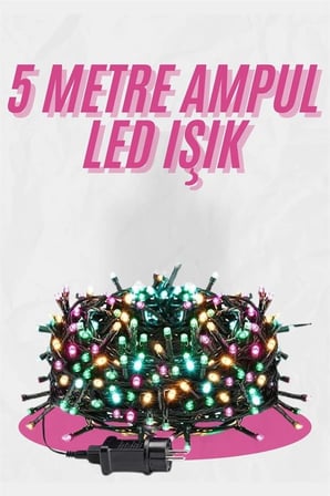 5 Metre Ampul Led Işık Renkli Rgb Çok Renkli Led Aydınlatma