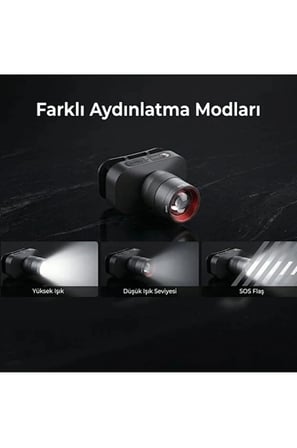 Bxt1fl 10w Şarj Edilebilir Kafa Feneri 750 Lümen 2500mah 4 Işık Modlu Zoom Özellikli Led Kafa