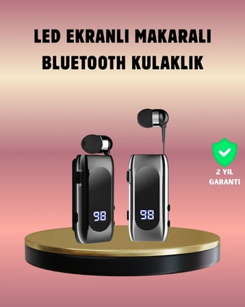 Dijital Göstergeli Bluetooth Kulaklık – Klipsli Ve Şık Tasarım