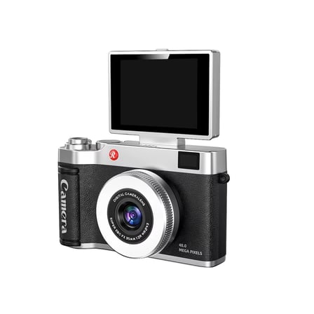 4k Çantalı Dijital Retro Video Kamera 48mp 16x Zoom Işıklı (32gb) Kart Dijital Fotoğraf Makinesi Siyah