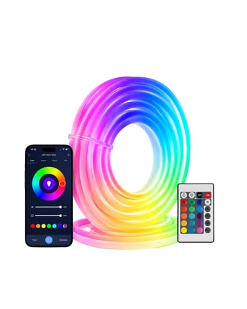 Kumandalı Su Geçirmez Rgb Led Şerit Işık Müzik Senkronlu Neon Led