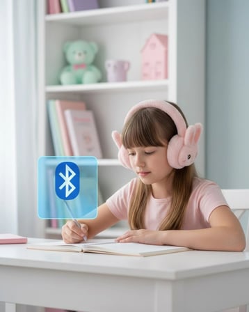 Şarjlı Tavşan Tasarımlı Kablosuz Bluetooth Kulaklık Stereo Ses Ve Hafıza Kart Destekli