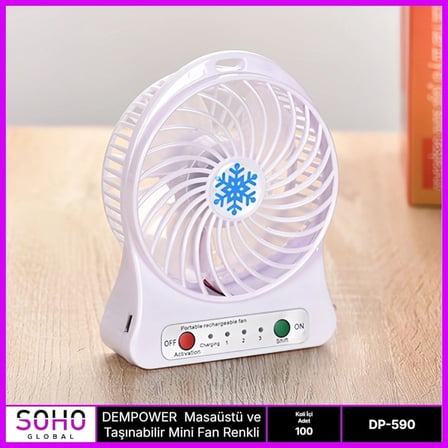 Epilons DP-590 Masaüstü Taşınabilir Vantilatör Beyaz 3 Kademeli