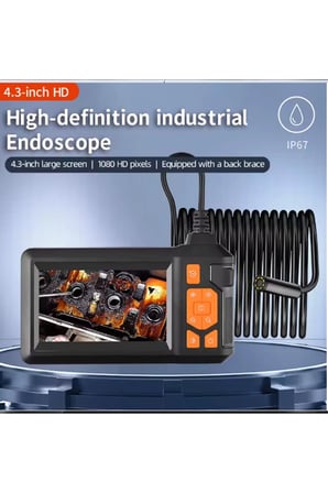 Epilons 4.3 Inc HD Endüstriyel Endoskop Kamera 10 Metre Sert Kablo 2000 mAh SD Kart Girişli IP67 Çok Renkli