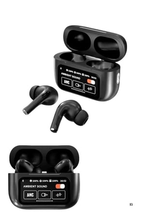 Kulak İçi Bluetooth Kulaklık Ekranlı Müzik Dinleme Çağrı Cevaplama Siyah