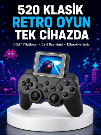 Epilons S10 Retro Oyun Konsolu Siyah 520 Oyunlu Tv Bağlantılı