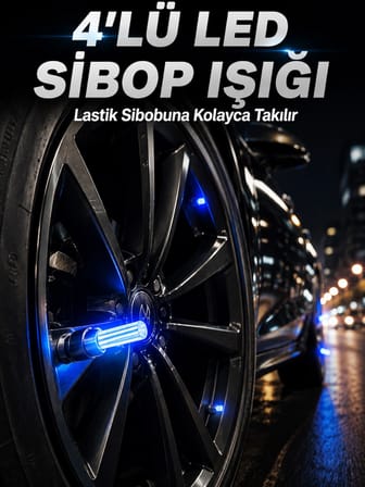 4'lü Araç Sibop Led Işığı Otomatik Açılan Lastik Işığı Seti