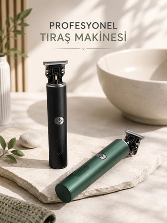 Epilons Tıraş Makinesi Saç Sakal Ense Temizleme Yeşil Ayarlanabilir Başlık