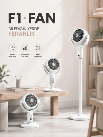 Akıllı Zamanlayıcı Özelliğiyle Enerji Tasarruflu Dikey Vantilatör