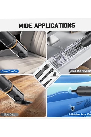 Araç Süpürgesi Şarjlı 120w 20.000pa Göstergeli Yeni Nesil Metal Filtre Extra Vakum Ve Üfleme