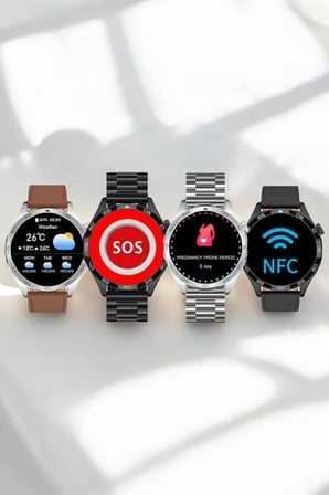 Epilons Akıllı Saat Siyah Bildirim Sesli Görüşme GPS Takibi Çoklu Kordon