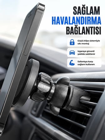 Epilons Araç Telefon Tutucu Mıknatıslı Siyah