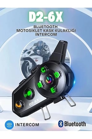 Epilons D2-6x Motorsiklet Intercom 1000m 6 Kişilik Bluetooth Kask Kulaklığı IP66 Su Geçirmez Type-C