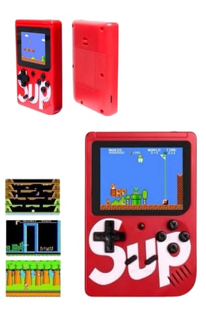 Epilons SUP Retro Oyun Konsolu Kırmızı 400 Oyunlu El Konsolu 3 Inch LED HD Ekran