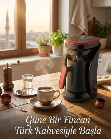 Bol Köpüklü Türk Kahvesi Makinesi Sesli İkaz Ve Otomatik Kapanma Özellikli