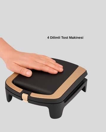 Epilons Tost Makinesi Siyah 1500 W Yanmaz Yapışmaz Kaplama