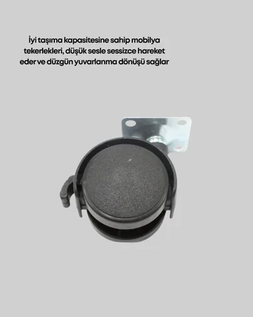 4 Cm Kilitli Mobilya Tekerleği Tekli Sessiz Ve Dayanıklı