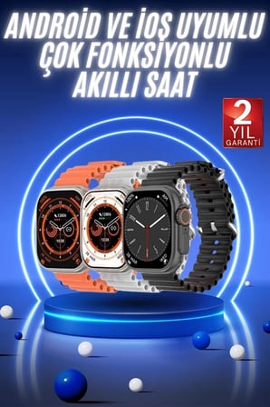 Epilons Akıllı Saat Siyah Android ve iOS Uyumlu Arama Bildirimli