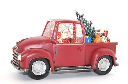 Epilons Araba Tasarımlı Işıklı Müzikli Noel Baba Kar Küresi Kırmızı Plastik Masa Üstü Dekor Ürün Kodu Alk1817
