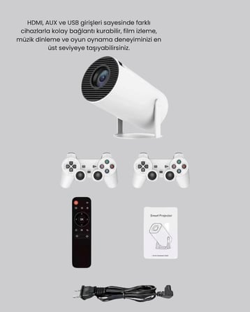 Epilons Taşınabilir Projeksiyon Cihazı 4K Destekli Wi-Fi Kablosuz Ekran Yansıtma