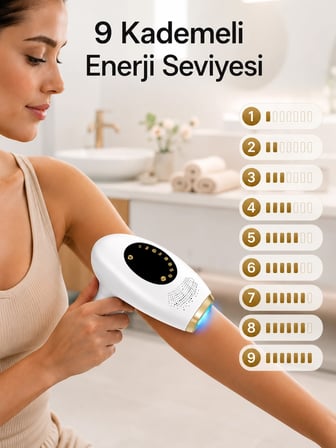 Epilons IPL Epilatör Beyaz Gold 9 Kademeli Hız Ayarı