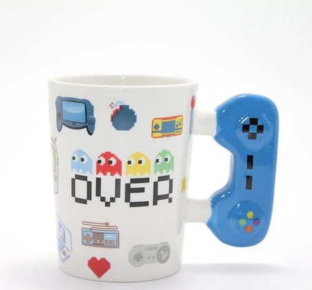 Epilons Porselen Game Over Oyuncu Kupa Bardak Controller Saplı