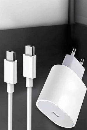 Şarj Aleti İos 15/15 Pro Max Uyumlu Şarj Adaptörü Ve Kablosu