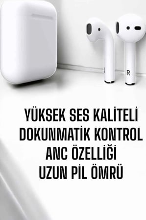 Epilons TWS Bluetooth Kulaklık Beyaz Kablosuz Uzun Pil Ömrü