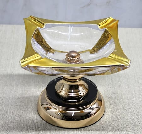 Epilons Metal Ayaklı Cam Küllük Altın Renk Alk4881