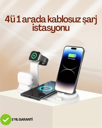 Epilons Stand ve Dock Gümüş Masaüstü Kablolu Şarj İstasyonu