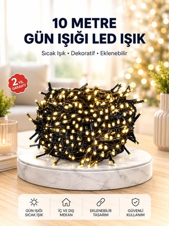 Uzun Ömürlü Led Teknolojili 10 Metre Şık Işıklı Süsleme Seti