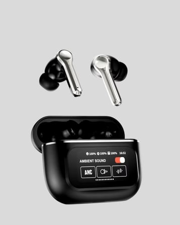 Bluetooth 5.3 Anc Kablosuz Kulaklık – Dokunmatik Kontrol, Dijital Ekran Ve Uzun Pil Ömrü