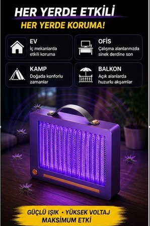 Elektrikli Sinek Öldürücü Lamba | Şarjlı, Sessiz, Led Işıklı Etkili Koruma