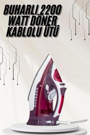 Epilons Buharlı Ütü Seramik Taban Mor Beyaz 2200 W 400 ml
