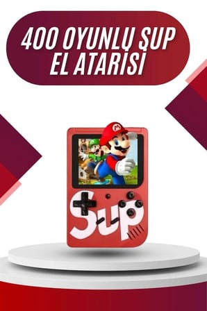 Epilons Sup Retro Oyun Konsolu Taşınabilir Kırmızı 400 Oyunlu