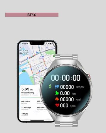 Akıllı Saat Amoled Ekran Bluetooth Aramalı – Nabız, Uyku Ve Spor Takipli