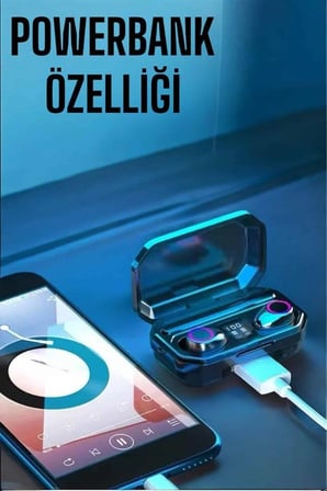 Dijital Göstergeli Bluetooth Bağlantılı Kulaklık Dokunmatik Kontrol