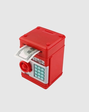 Kırmızı Atm Kasa Tipi Para Biriktirme Kumbarası